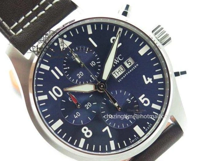 MIROTIME 1220 HighQuality Pilot Chrono 377714 “Le Petit Prince” ZF Best Edition Blue Dial On Brown Leather Strap A 7309